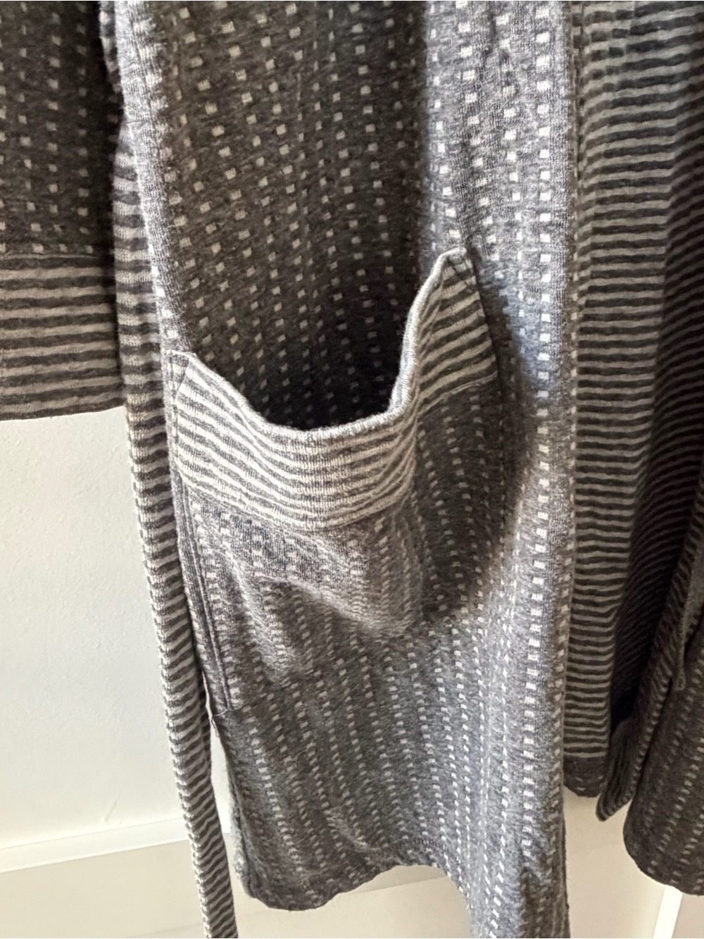 Charter Club Intimates Gray Striped Textured Robe - Picture 6 of 6